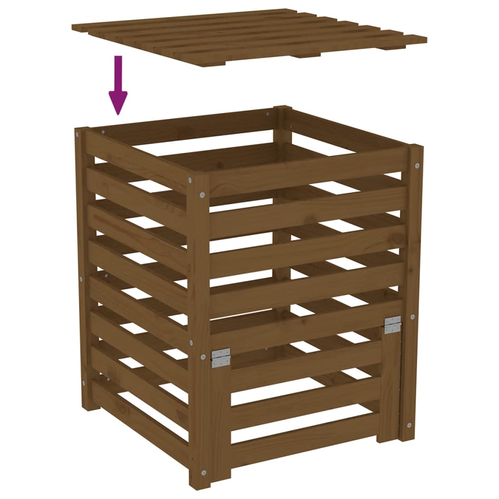 Komposti hunajanruskea 63,5x63,5x77,5 cm täysi mänty - Harrastajankoti.fi