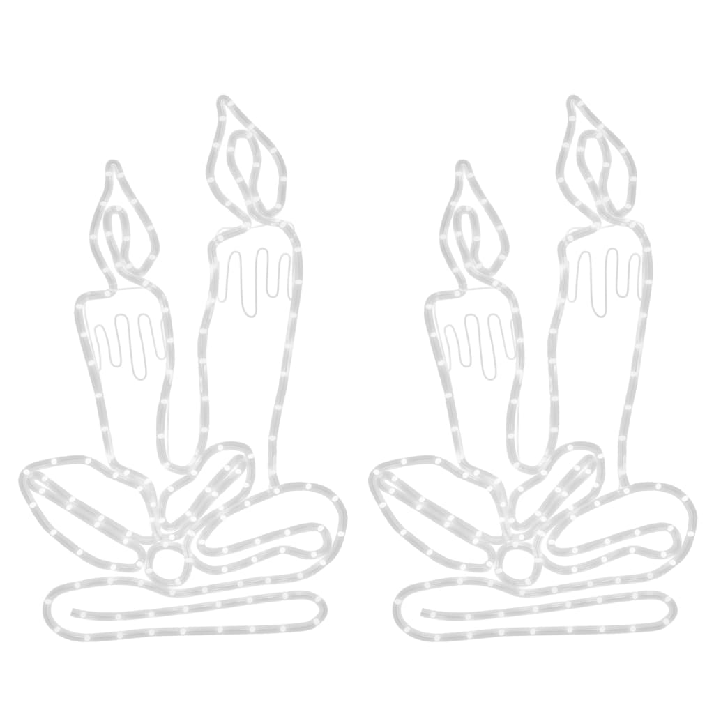 Kynttilät joulukoriste 144 LED-valoa 2 kpl 70x42 cm - Harrastajankoti.fi