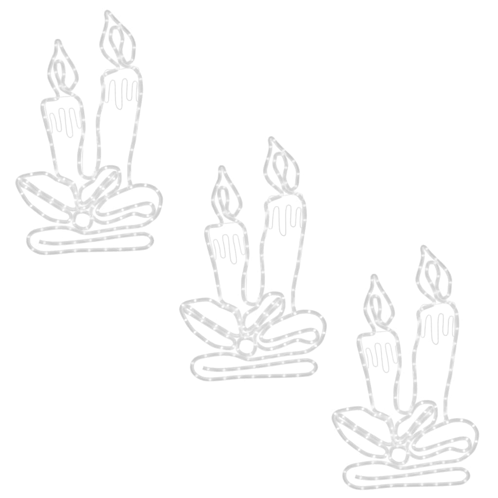 Kynttilät joulukoriste 144 LED-valoa 3 kpl 70x42 cm - Harrastajankoti.fi