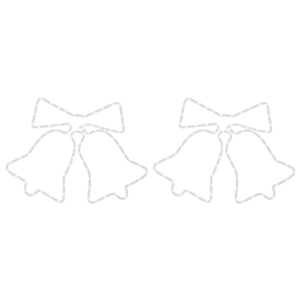 Kellot joulukoriste 72 LED-valoa 2 kpl 50x56 cm - Harrastajankoti.fi