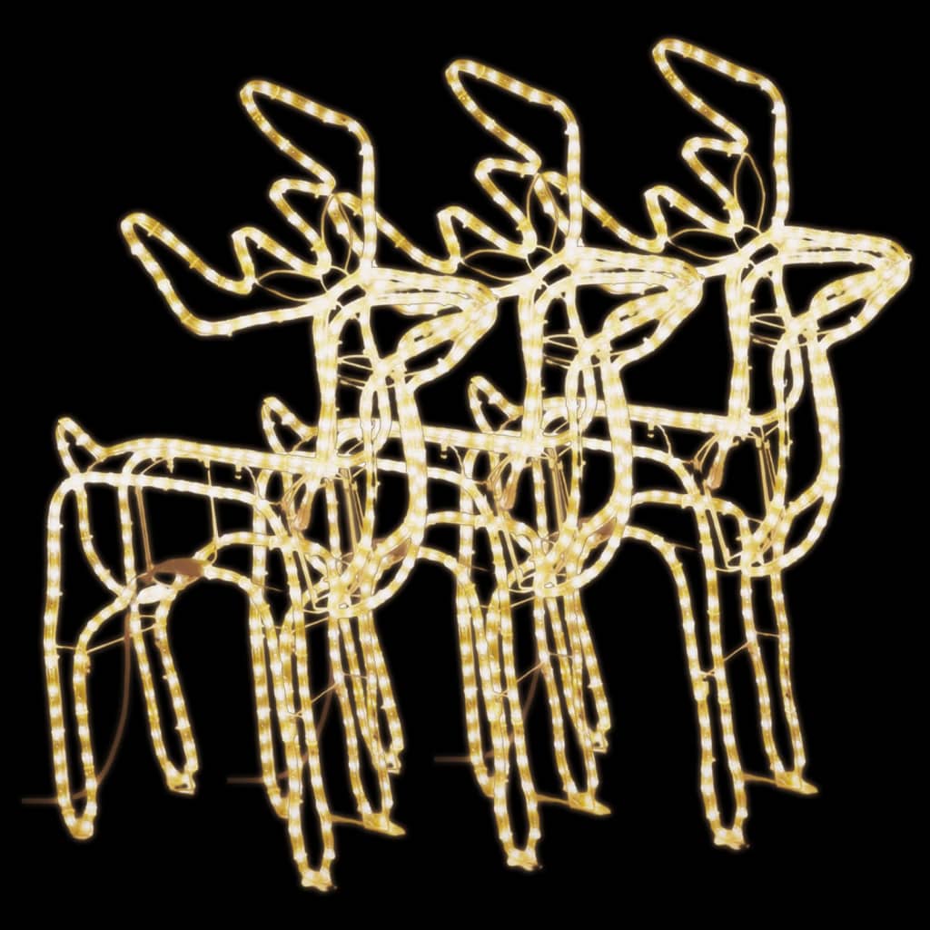 Poro joulukoriste 3 kpl lämmin valkoinen 76x42x87 cm - Harrastajankoti.fi