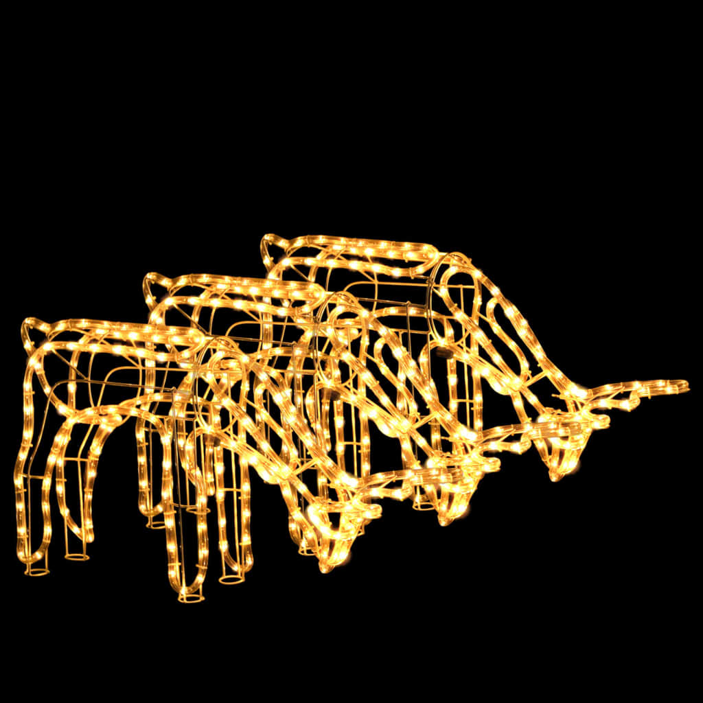 Poro joulukoriste 3 kpl lämmin valkoinen 73x31x45 cm - Harrastajankoti.fi