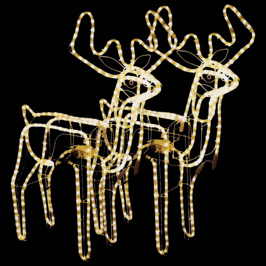 Poro joulukoristeet liikkuvat päät 2 kpl lämmin valkoinen - Harrastajankoti.fi