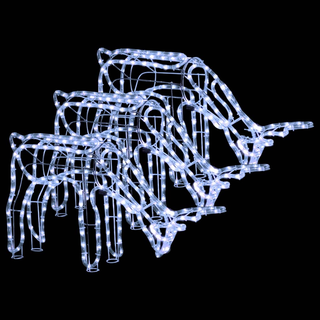 Poro joulukoriste 3 kpl kylmä valkoinen 73x31x45 cm - Harrastajankoti.fi