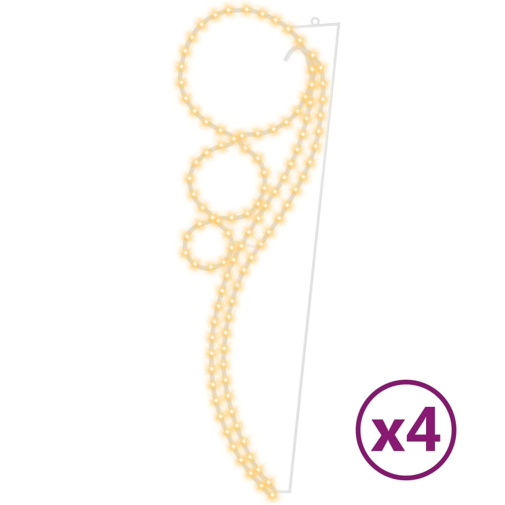 Pallonmuotoiset valokaapelit 4 kpl lämmin valk. 111,5x35x4,5 cm - Harrastajankoti.fi