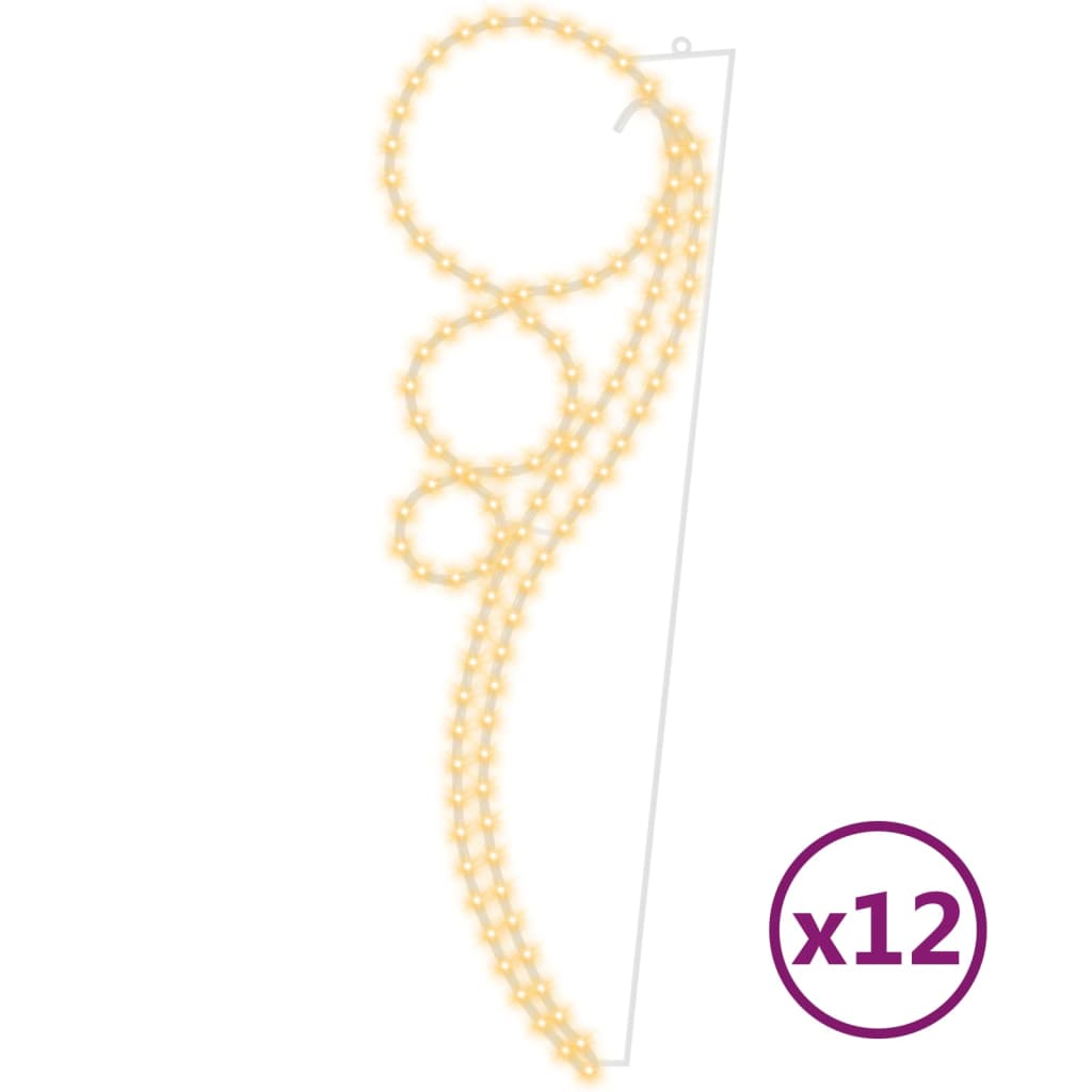 Pallonmuotoiset valokaapelit 12 kpl lämmin valk 111,5x35x4,5 cm - Harrastajankoti.fi