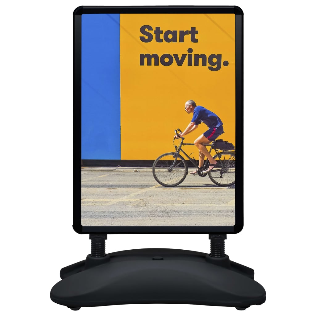 A1 Julisteteline vedellä täytettävä jalusta musta alumiiniseos - Harrastajankoti.fi