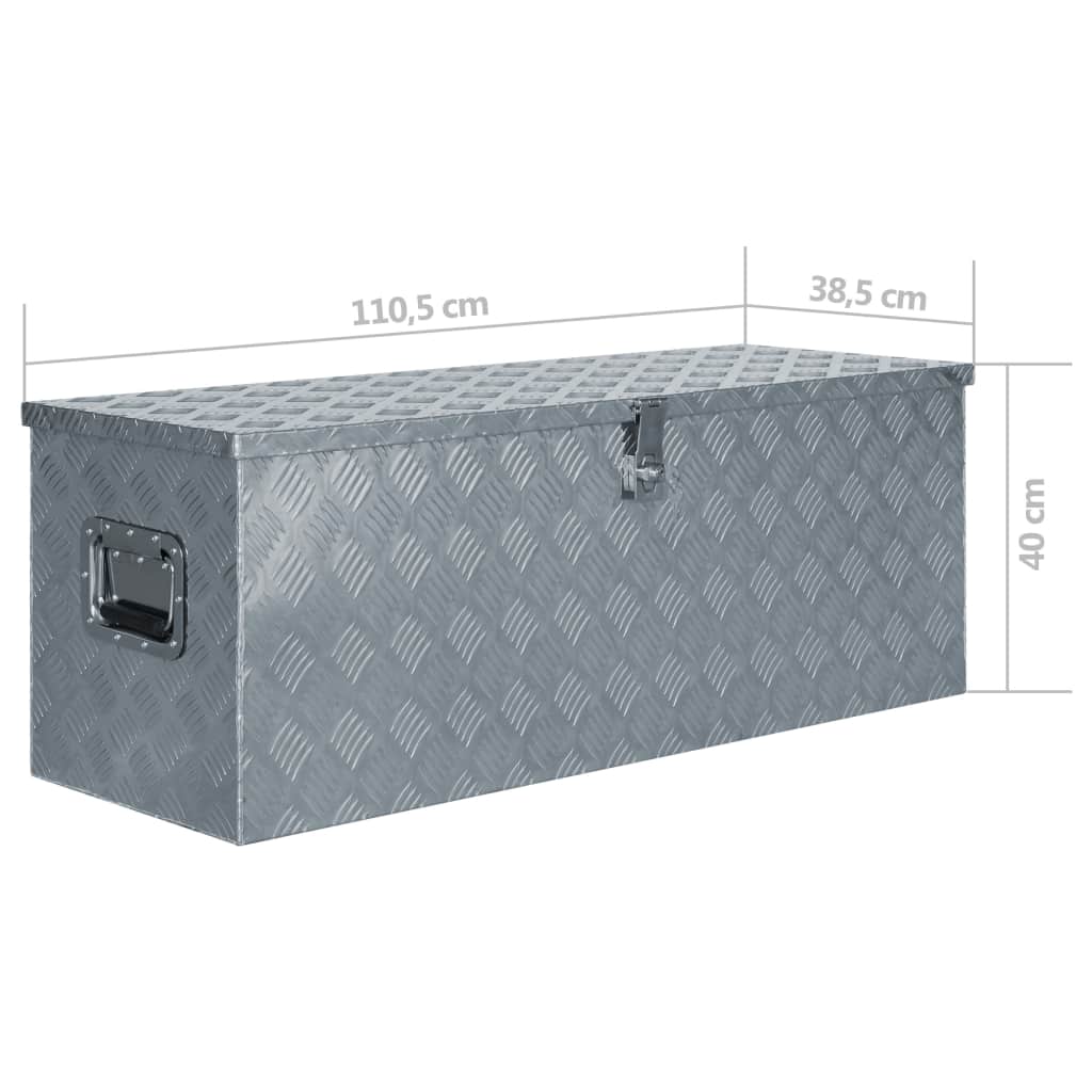 Alumiinilaatikko 110,5x38,5x40 cm hopea - Harrastajankoti.fi