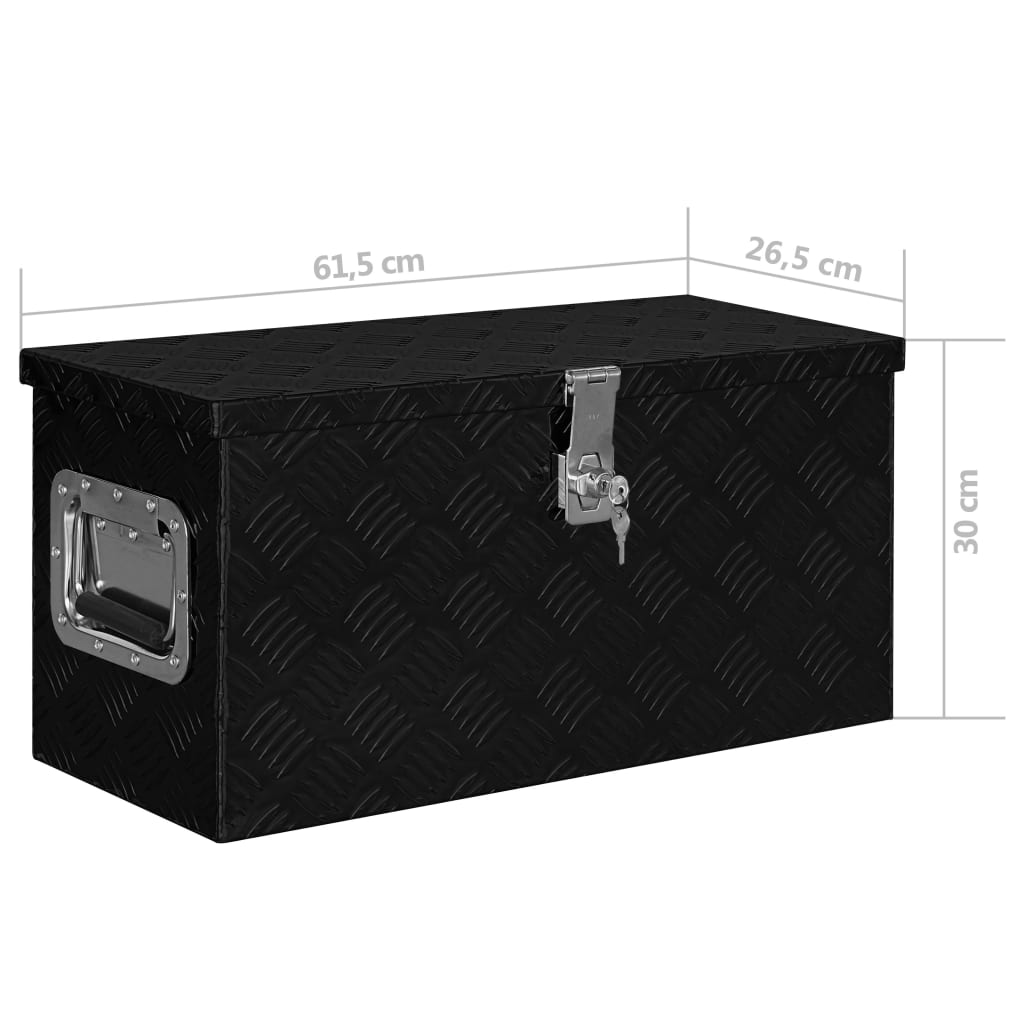 Alumiinilaatikko 61,5x26,5x30 cm musta - Harrastajankoti.fi