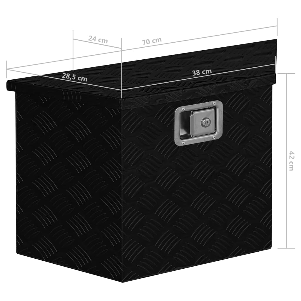 Alumiinilaatikko 70x24x42 cm puolisuunnikas musta - Harrastajankoti.fi