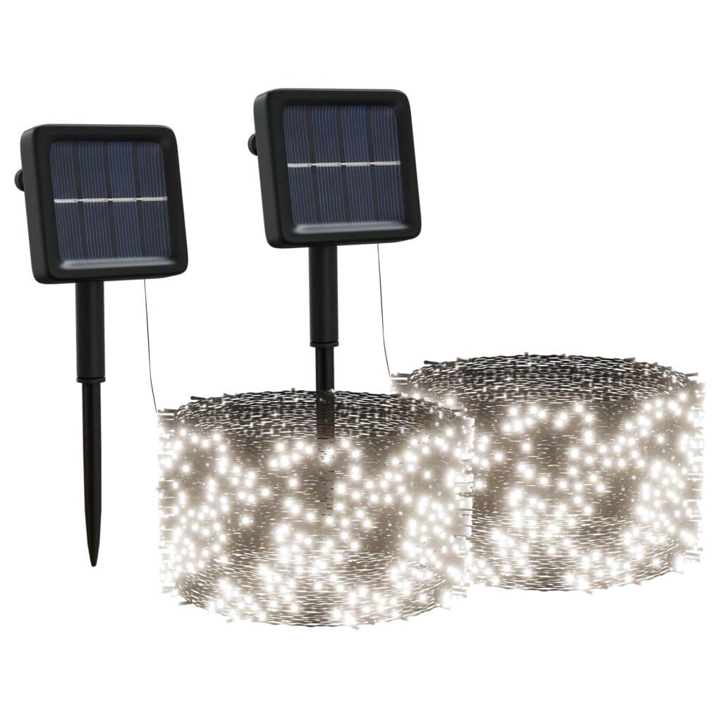 Aurinkoenergia keijuvalot 2 kpl 2x200 LED kylmä valk. sisä/ulko - Harrastajankoti.fi