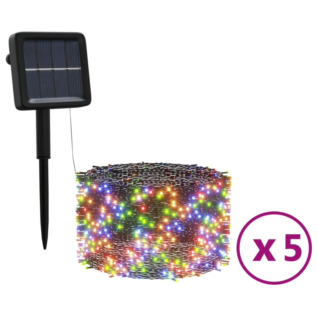 Aurinkoenergia keijuvalot 5kpl 5x200 LED värikäs sisä/ulko - Harrastajankoti.fi