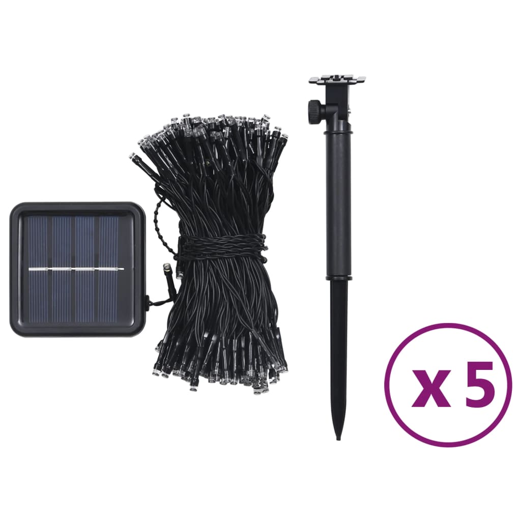 Aurinkoenergia keijuvalot 5kpl 5x200 LED värikäs sisä/ulko - Harrastajankoti.fi