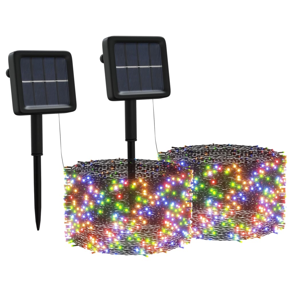 Aurinkoenergiakeijuvalot 2 kpl 2x200 LED värikäs sisä/ulko - Harrastajankoti.fi