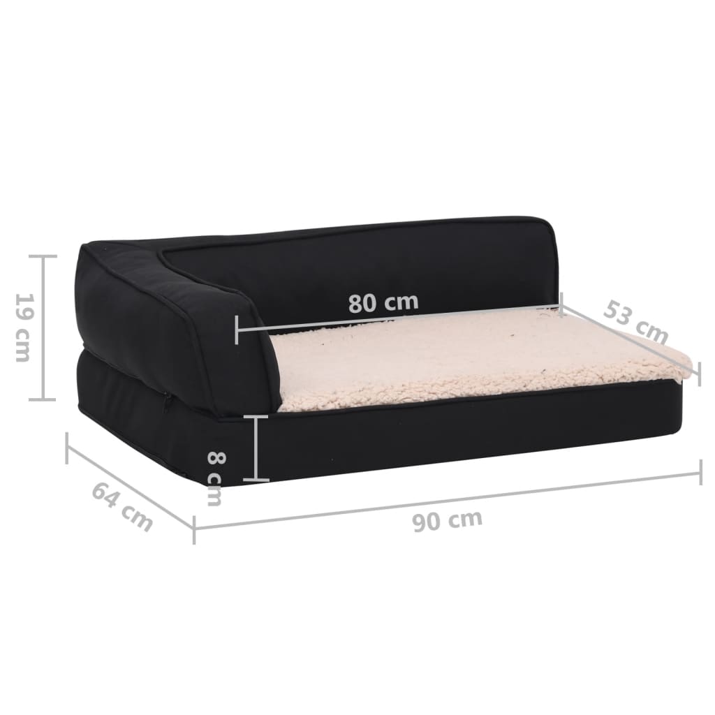 Ergonominen koiransängyn patja 90x64 cm pellavatyyli musta - Harrastajankoti.fi