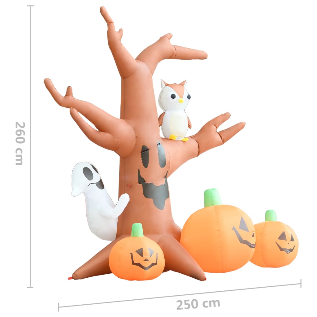 Halloween täytettävä kummituspuu kurpitsoilla 6 LEDiä 2,6 m - Harrastajankoti.fi