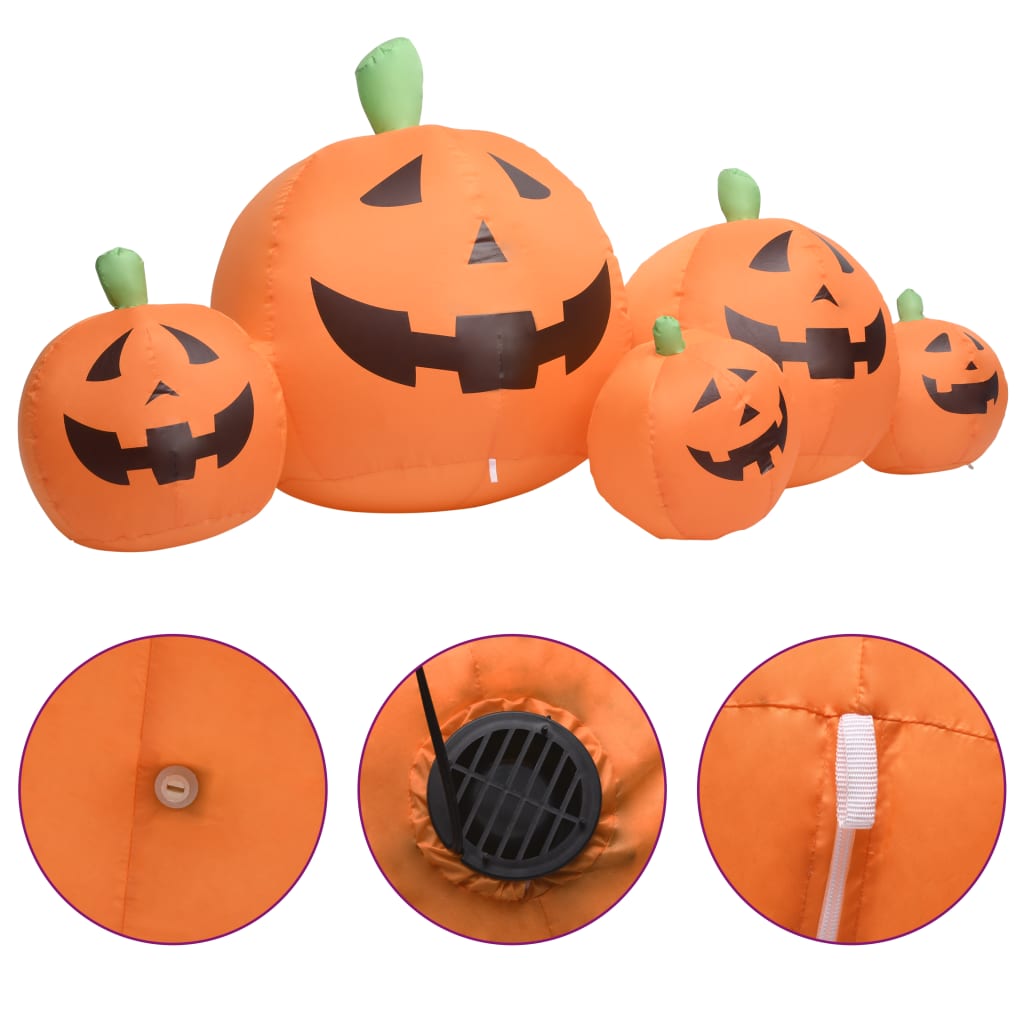 Halloween täytettävä kurpitsaperhe LED-valoilla 1,8 m - Harrastajankoti.fi