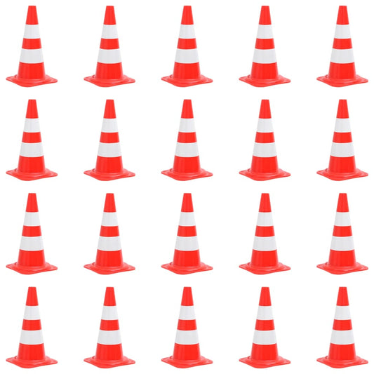 Heijastavat liikennekartiot 20 kpl punainen ja valkoinen 50 cm - Harrastajankoti.fi