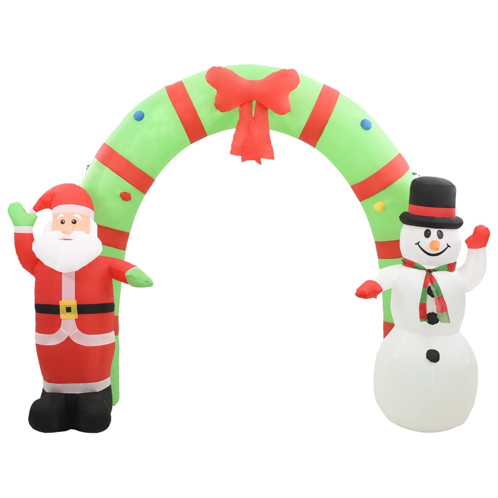 Ilmatäytteinen joulukoriste joulupukki ja lumiukko LED 280 cm - Harrastajankoti.fi