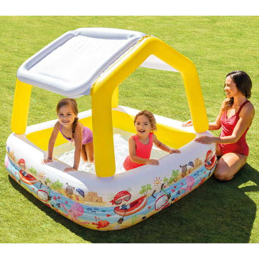 Intex Inflatable Sunshade uima-allas aurinkosuojalla 157x157x122 cm - Harrastajankoti.fi