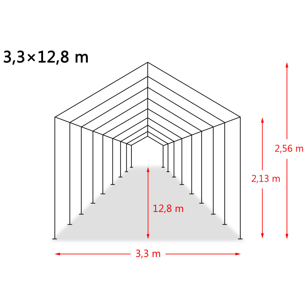 Irrotettava karjateltta PVC 550 g/m² 3,3x12,8 m tummanvihreä - Harrastajankoti.fi