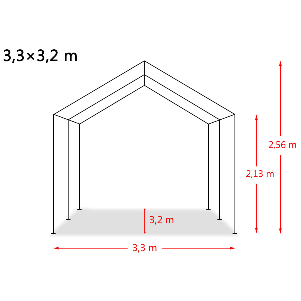 Irrotettava karjateltta PVC 550 g/m² 3,3x3,2 tummanvihreä - Harrastajankoti.fi