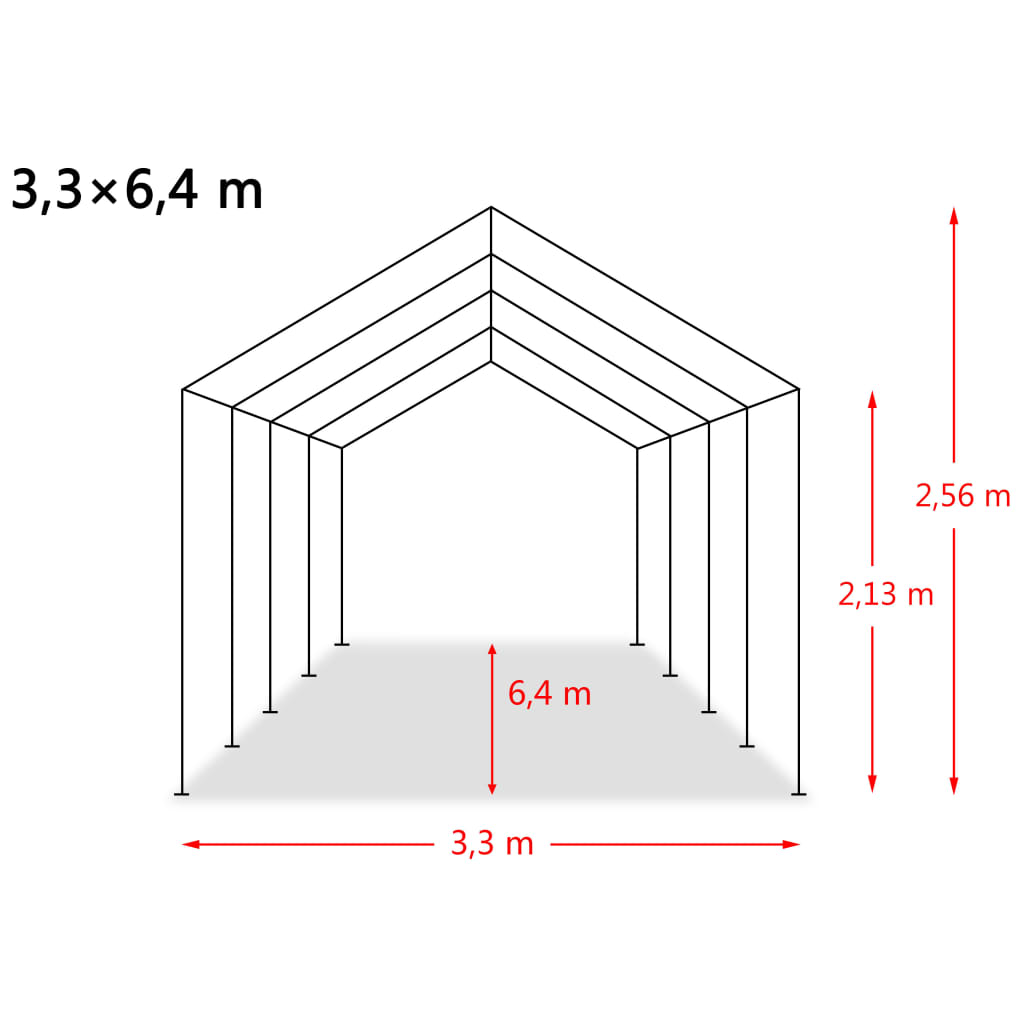 Irrotettava karjateltta PVC 550 g/m² 3,3x6,4 m tummanvihreä - Harrastajankoti.fi