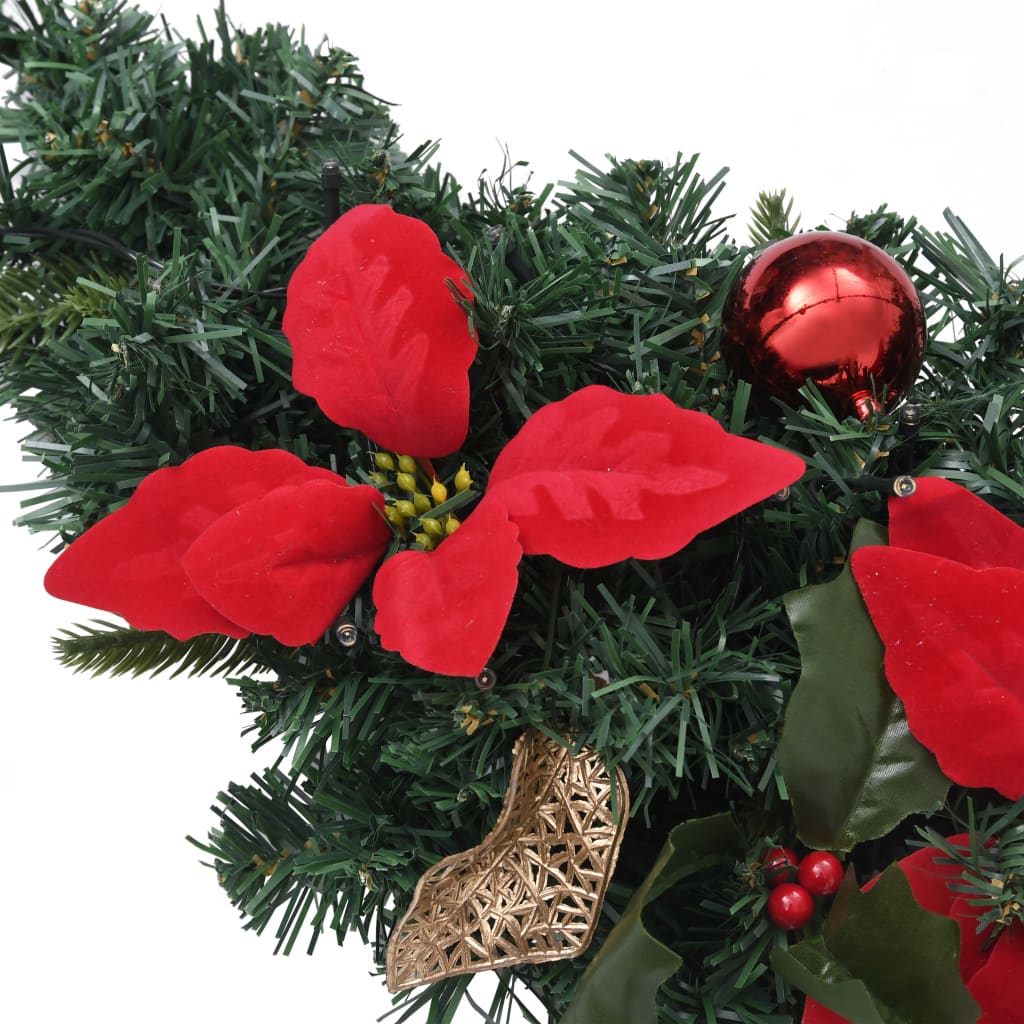 Joulukaari LED-valoilla vihreä 90 cm PVC - Harrastajankoti.fi