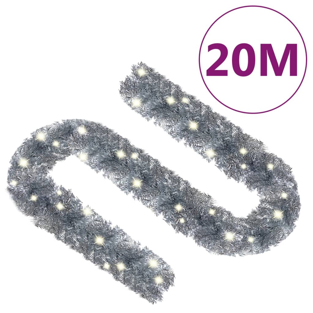 Jouluköynnös LED-valoilla 20 m hopea - Harrastajankoti.fi