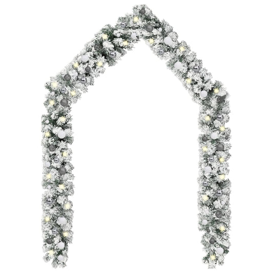 Jouluköynnös LED-valoilla ja palloilla vihreä 10 m PVC - Harrastajankoti.fi