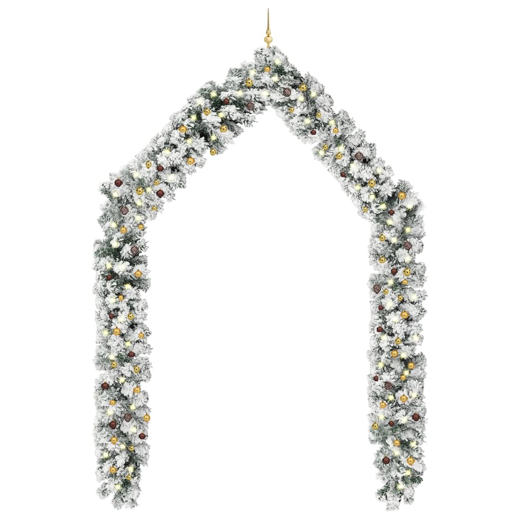 Jouluköynnös LED-valoilla ja palloilla vihreä 20 m PVC - Harrastajankoti.fi