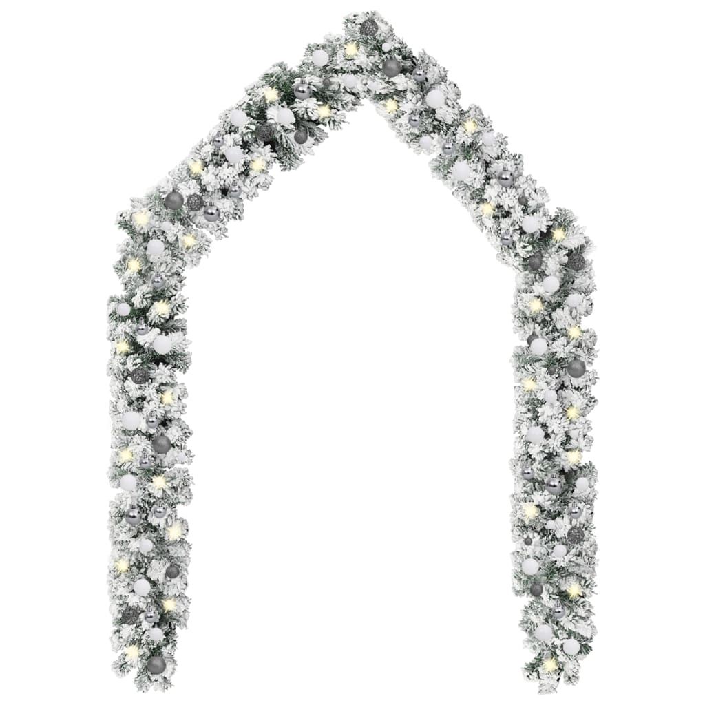 Jouluköynnös LED-valoilla ja palloilla vihreä 20 m PVC - Harrastajankoti.fi