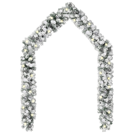 Jouluköynnös LED-valoilla ja palloilla vihreä 20 m PVC - Harrastajankoti.fi