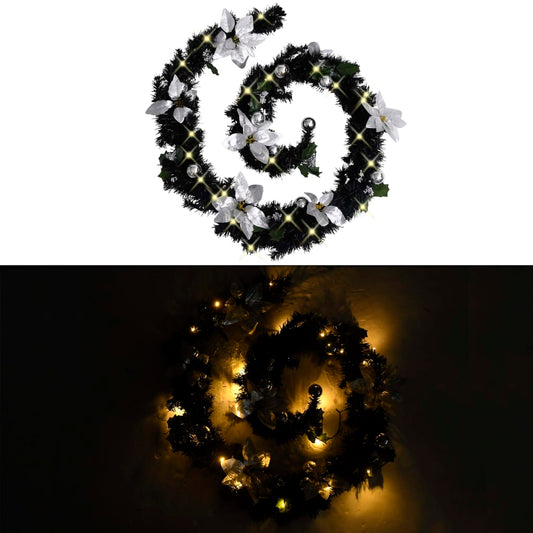 Jouluköynnös LED-valoilla musta 2,7 m PVC - Harrastajankoti.fi