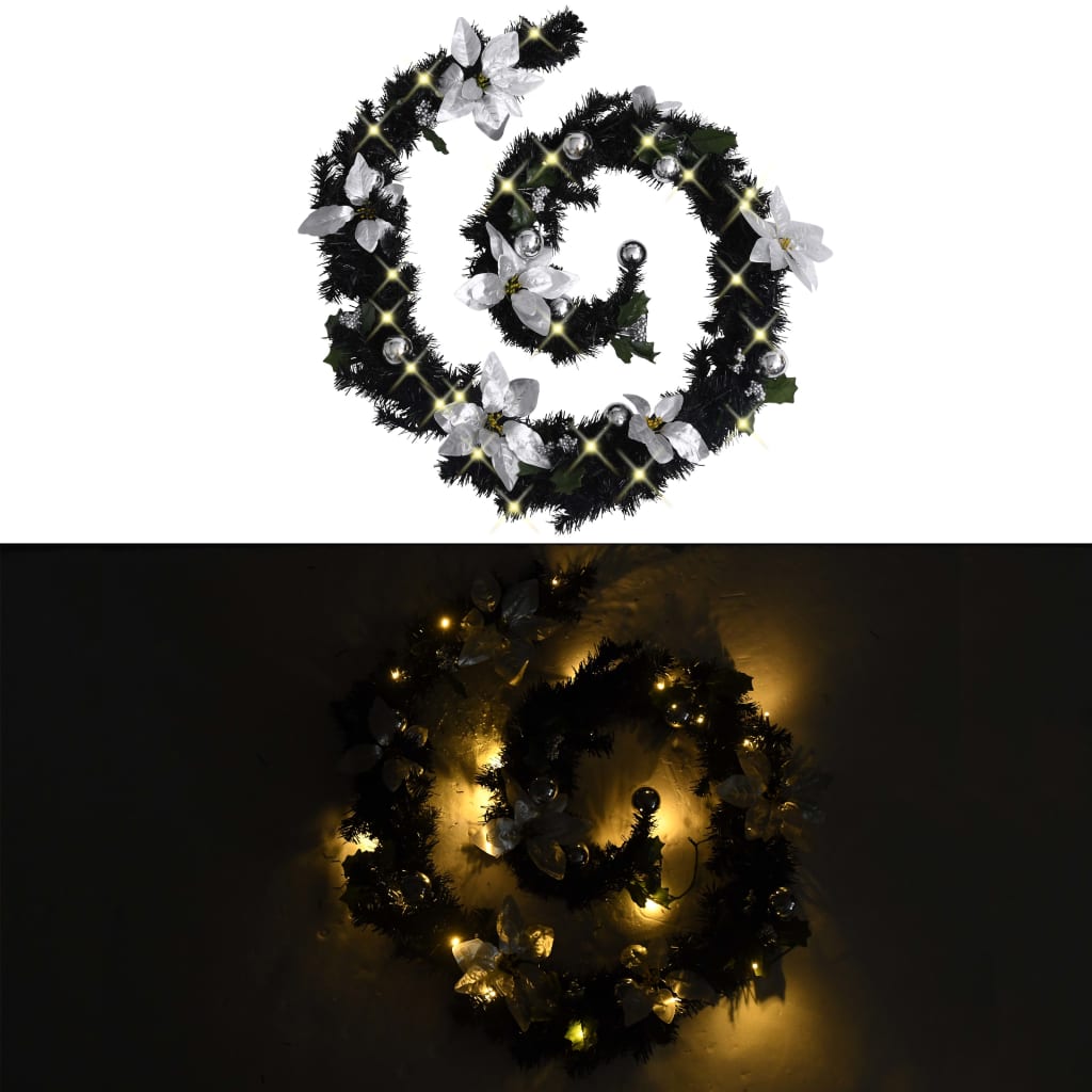 Jouluköynnös LED-valoilla musta 2,7 m PVC - Harrastajankoti.fi