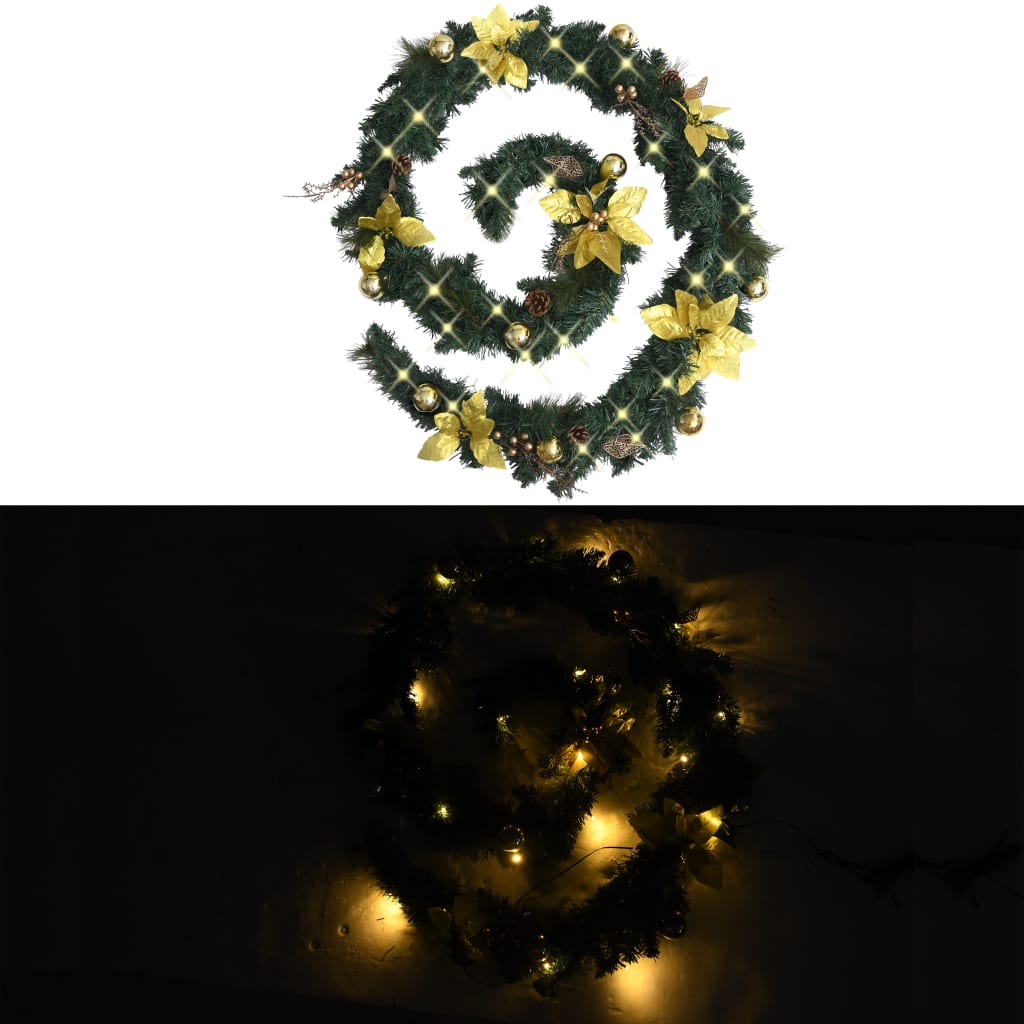 Jouluköynnös LED-valoilla vihreä 2,7 m PVC - Harrastajankoti.fi