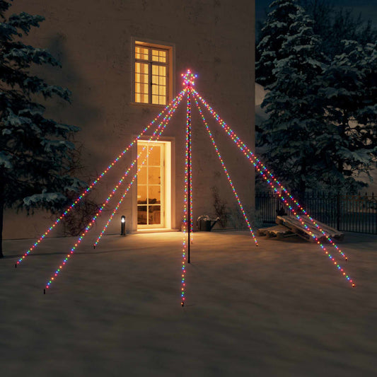 Joulukuusen valot sisä-/ulkokäyttöön 576 x LED värikäs 3,6 m - Harrastajankoti.fi