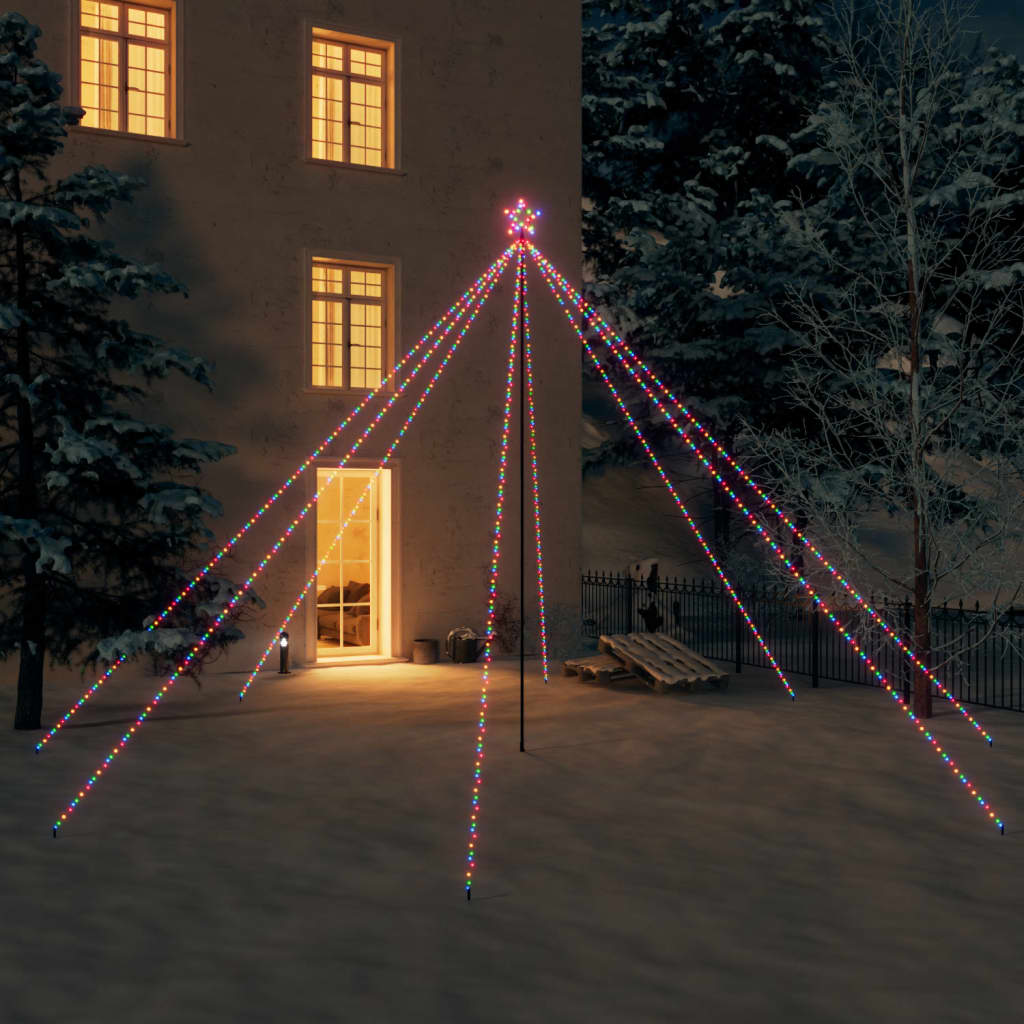 Joulukuusen valot sisä-/ulkokäyttöön 800 x LED värikäs 5 m - Harrastajankoti.fi