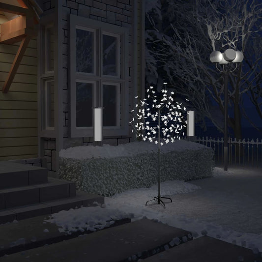 Joulukuusi 120 kylmän valkoista LED-valoa kirsikankukka 150 cm - Harrastajankoti.fi