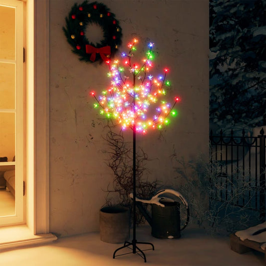 Joulukuusi 120 värikästä LED-valoa kirsikankukka 150 cm - Harrastajankoti.fi