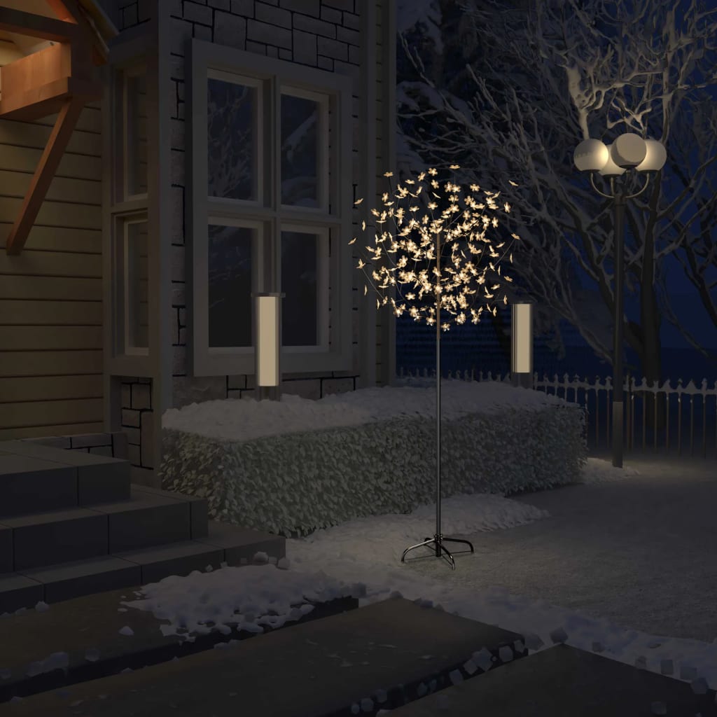 Joulukuusi 200 lämpimän valkoista LED-valoa kirsikankukka 180cm - Harrastajankoti.fi