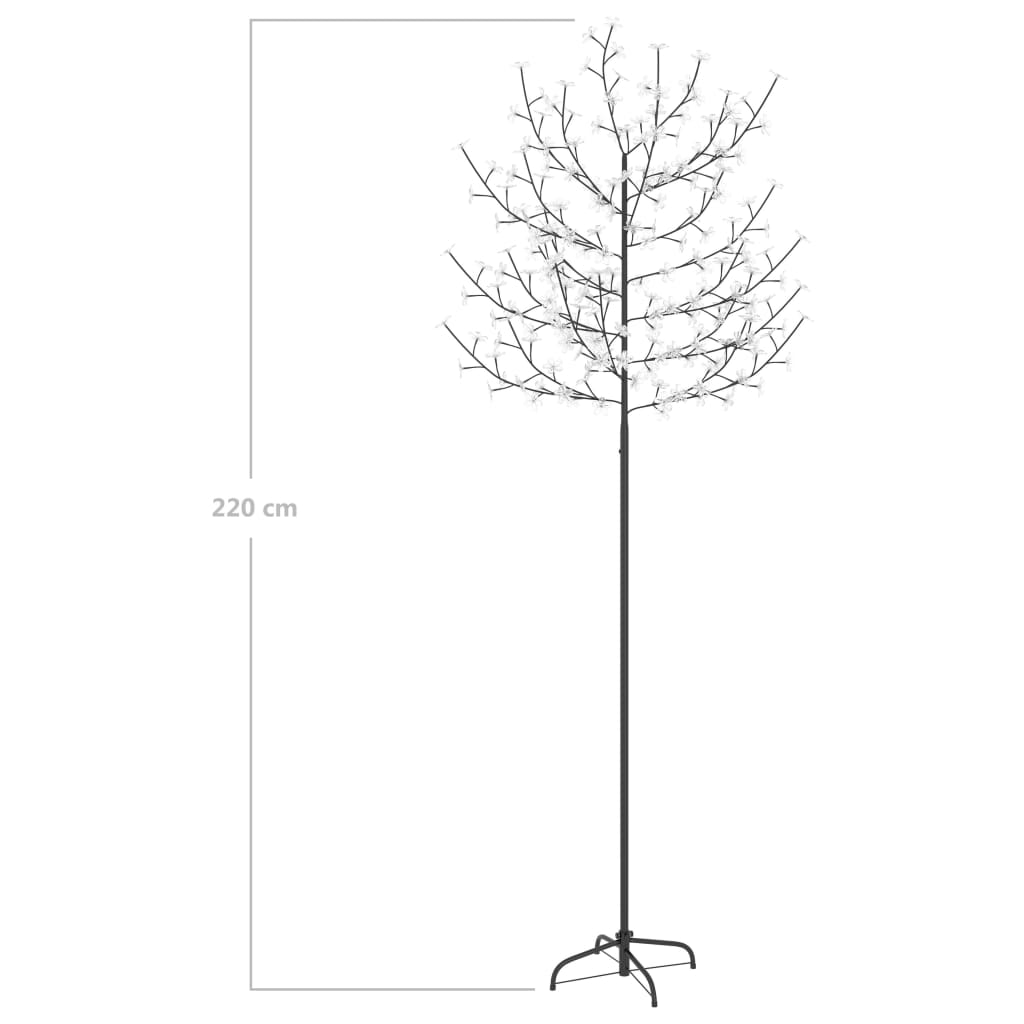 Joulukuusi 220 kylmän valkoista LED-valoa kirsikankukka 220 cm - Harrastajankoti.fi