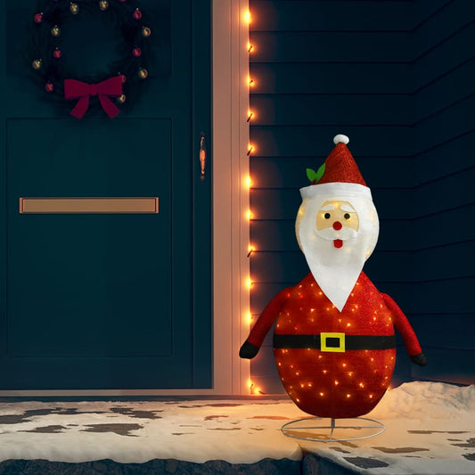 Joulupukki joulukoriste LED-valoilla ylellinen kangas 120 cm - Harrastajankoti.fi