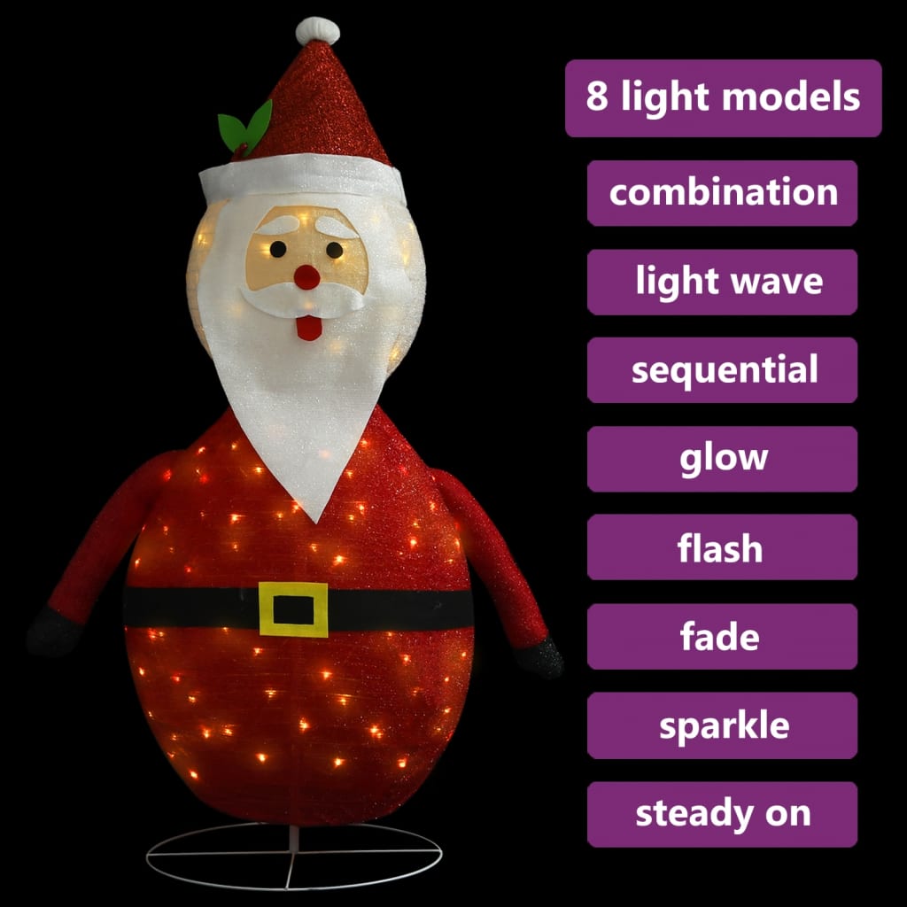 Joulupukki joulukoriste LED-valoilla ylellinen kangas 60 cm - Harrastajankoti.fi