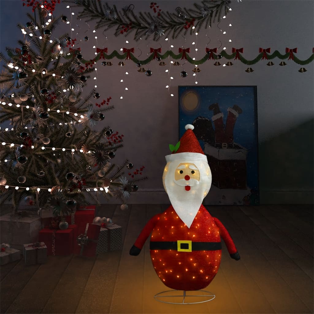 Joulupukki joulukoriste LED-valoilla ylellinen kangas 90 cm - Harrastajankoti.fi