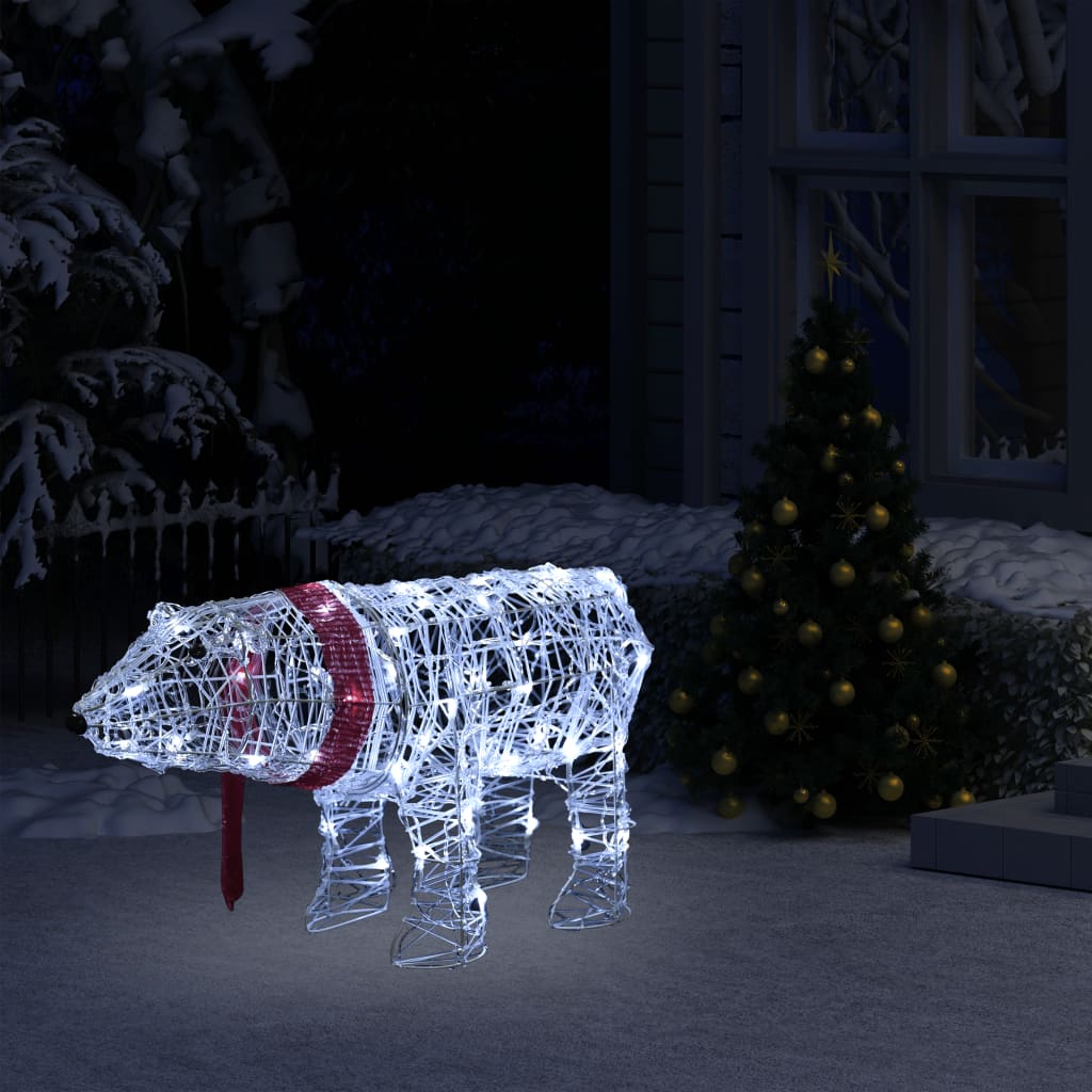 Jouluvalokoriste karhu 45 LED-valoa 71x20x38 cm akryyli - Harrastajankoti.fi