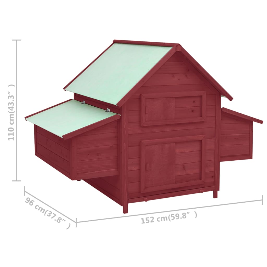 Kanakoppi punainen ja valkoinen 152x96x110 cm täysi kuusi - Harrastajankoti.fi