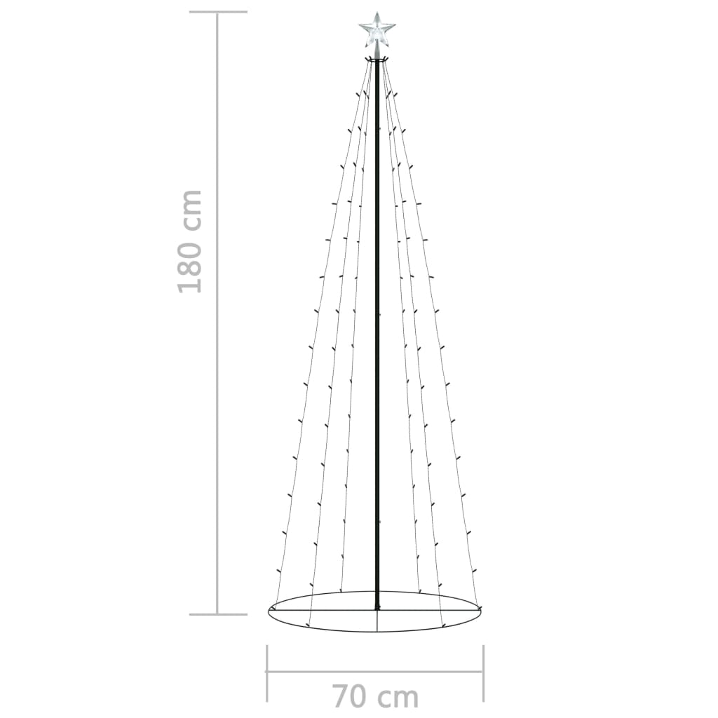 Kartio joulukuusi 100 lämpimän valkoista LEDiä 70x180 cm - Harrastajankoti.fi