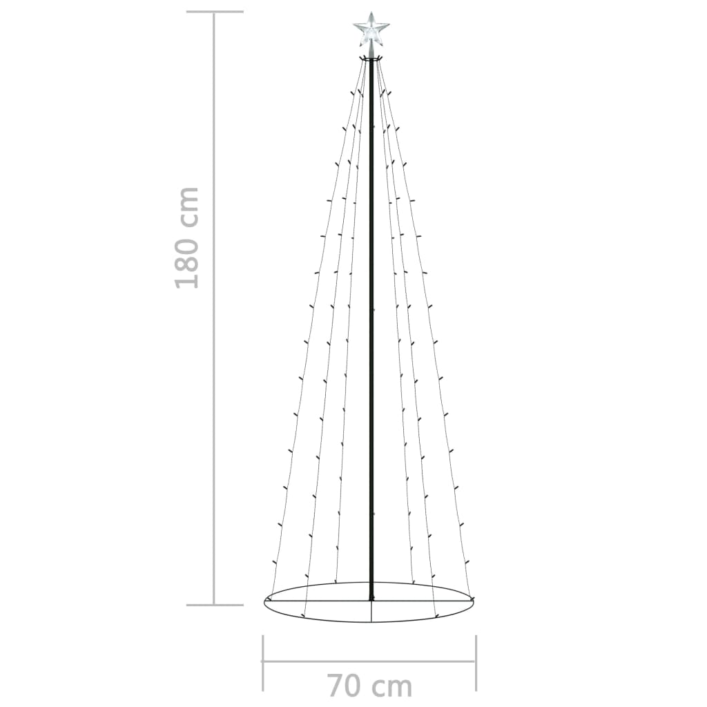 Kartio joulukuusi 100 moniväristä LED-valoa 70x180 cm - Harrastajankoti.fi