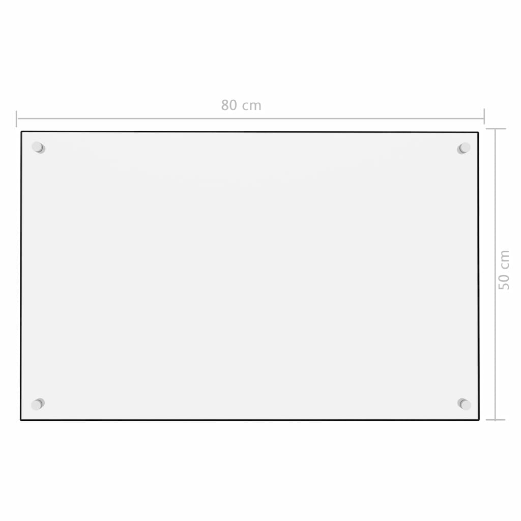 Keittiön roiskesuoja valkoinen 80x50 cm karkaistu lasi - Harrastajankoti.fi